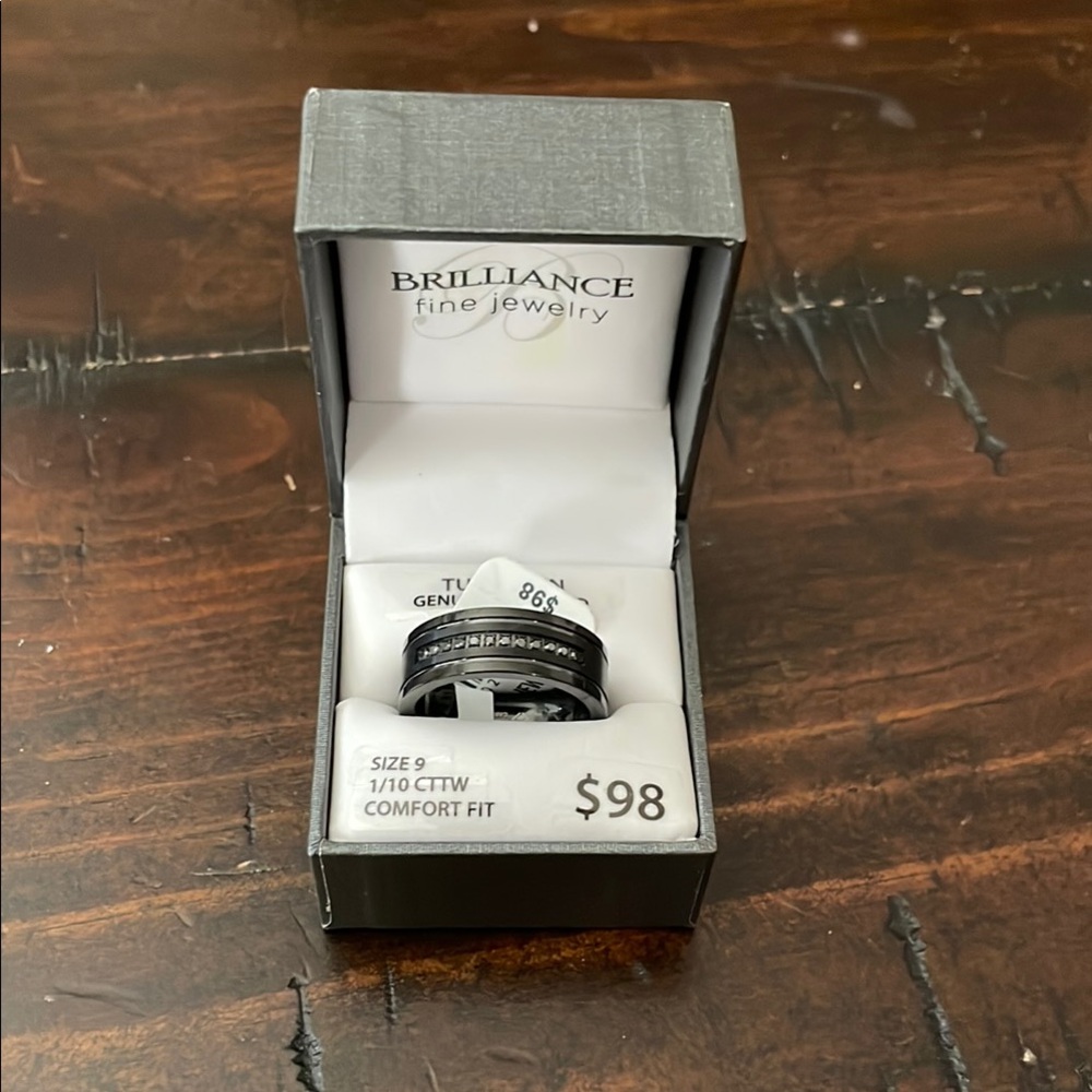 Black Comfort Fit Men's Ring